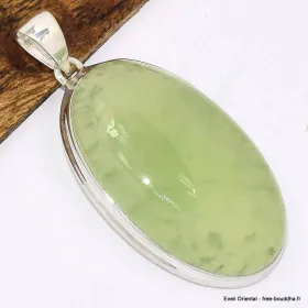 Grand Pendentif oval en Préhnite Cabochon - Bijoux en Préhnite