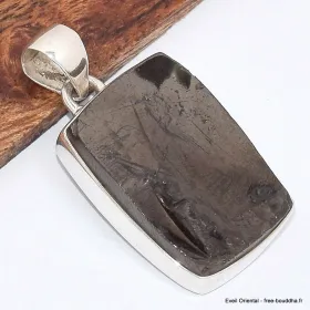 Pendentif argent Shungite Elite rectangulaire - Pendentifs pierres naturelles