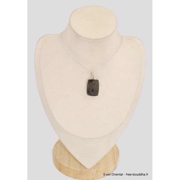 Pendentif argent Shungite Elite rectangulaire Pendentifs pierres naturelles BK22.4