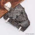Pendentif argent Shungite Elite sertie griffes Pendentifs pierres naturelles BK22.5