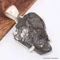 Pendentif Shungite argentée asymétrique - Pendentifs pierres naturelles