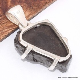 Pendentif Shungite argentée serti griffes 