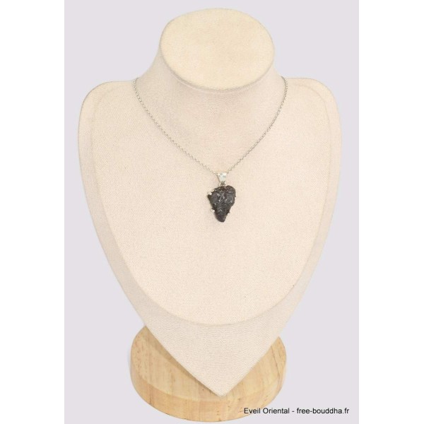Pendentif Shungite argentée asymétrique Pendentifs pierres naturelles BK22.7