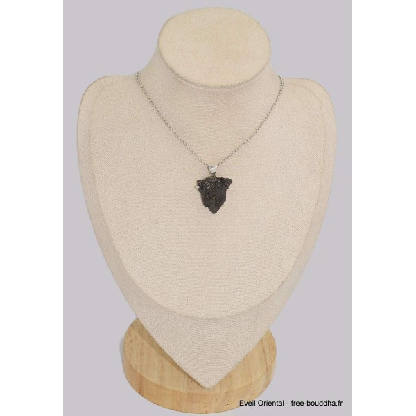 Pendentif Shungite argentée forme libre Pendentifs pierres naturelles BK22.8