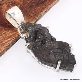 Pendentif Shungite argentée noble forme libre - Pendentifs pierres naturelles