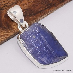 Pendentif en Tanzanite brute bleue 