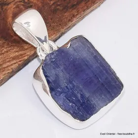 Pendentif argent Tanzanite bleue brute - Bijoux en Tanzanite