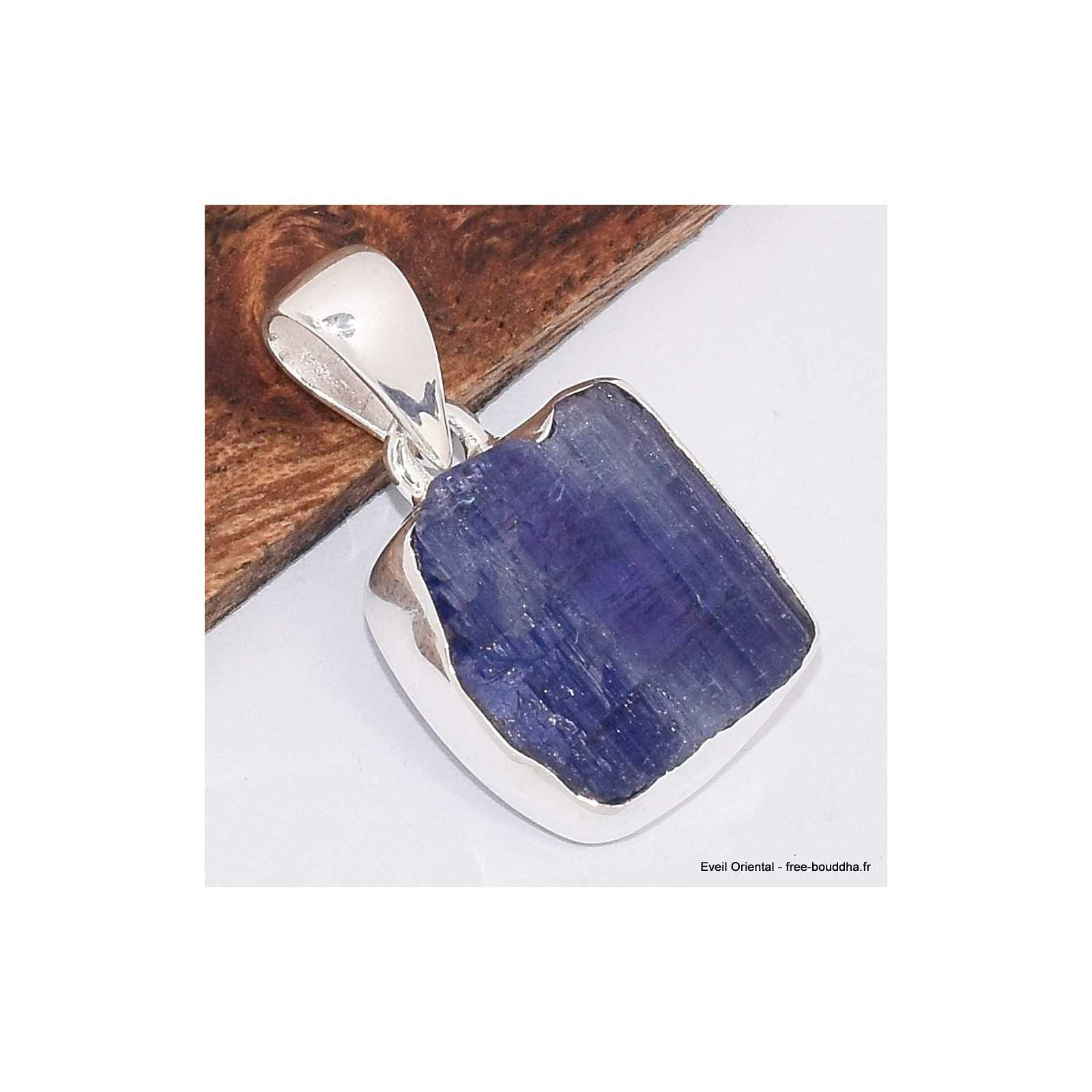 Pendentif Croix En Argent Sterling Avec Tanzanite Bleue Naturelle - Pierre Ovale 10+ Carats, Chaîne Serpent