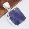 Pendentif argent Tanzanite bleue brute - Bijoux en Tanzanite