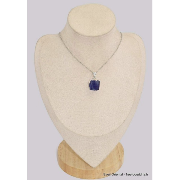 Pendentif argent Tanzanite bleue brute Bijoux en Tanzanite BK23.4