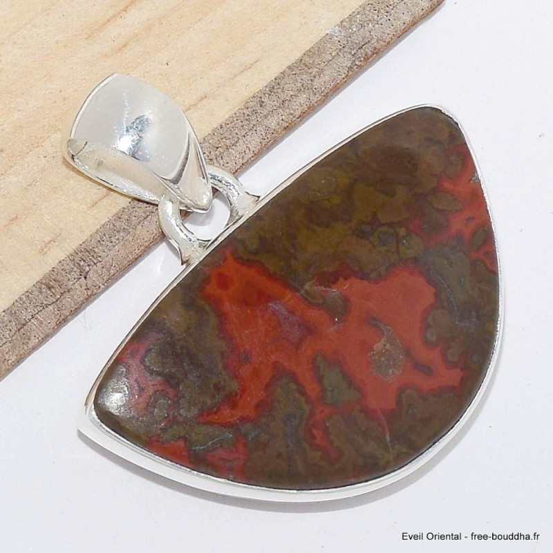 Pendentif semi-oval en Agate Seam 