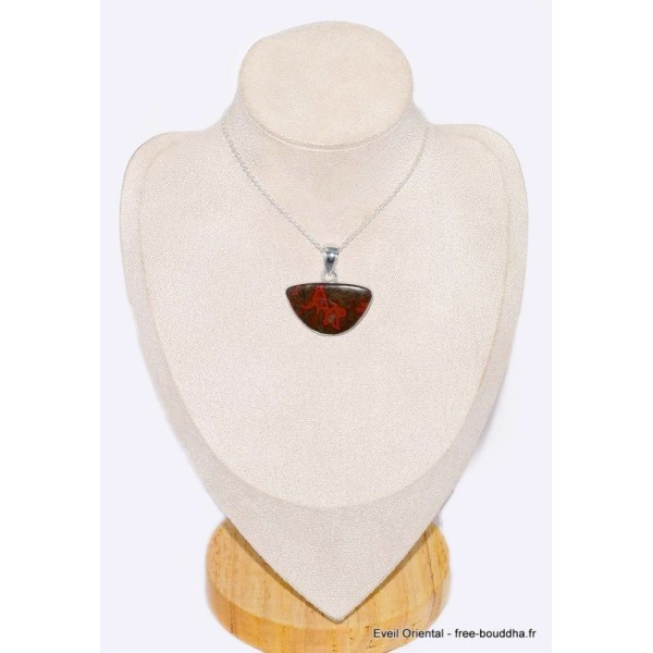 Pendentif semi-oval en Agate Seam Bijoux en Agate Seam du Maroc CWA86.7
