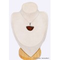 Pendentif semi-oval en Agate Seam Bijoux en Agate Seam du Maroc CWA86.7