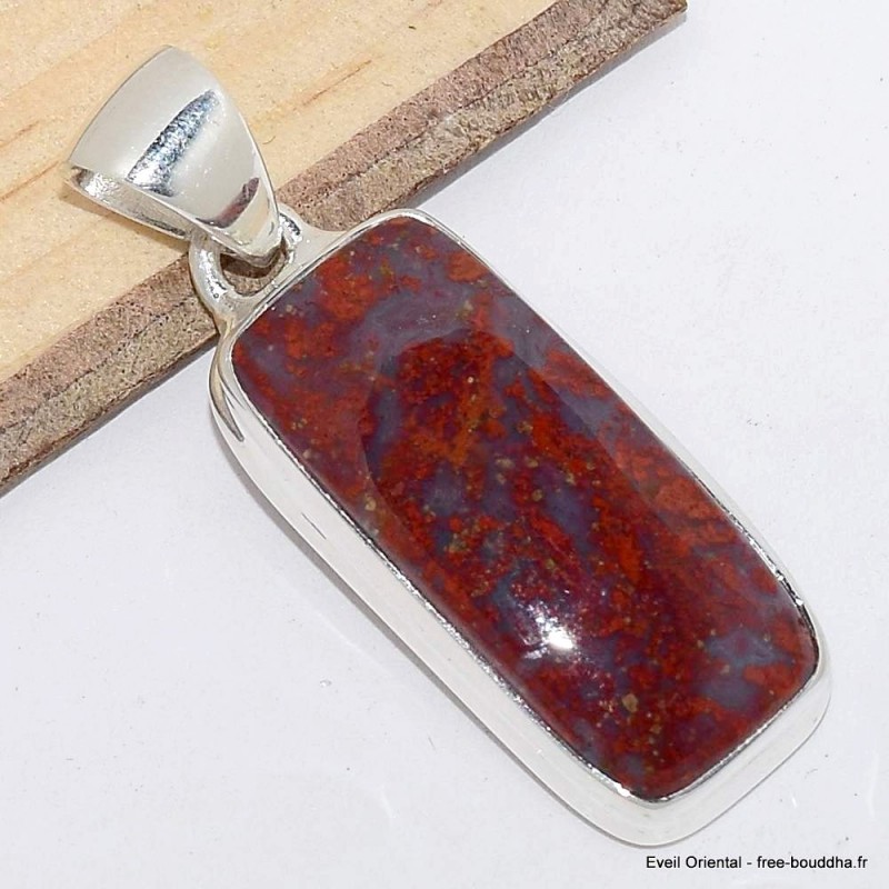 Pendentif semi-oval en Agate Seam 