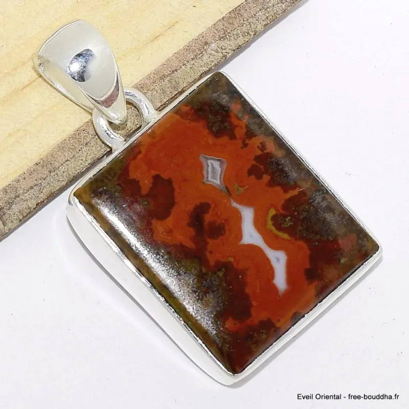 Pendentif rectangulaire en Agate Seam du Maroc - Bijoux en Agate Seam du Maroc
