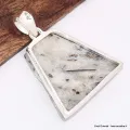 Grand Pendentif bijou Astrophyllite forme trapèze - Pendentifs pierres naturelles