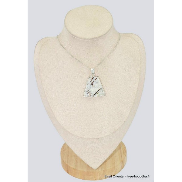 Grand Pendentif bijou Astrophyllite forme trapèze Bijoux en Astrophyllite BK24