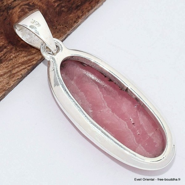 Pendentif oval allongé en Rhodochrosite grade AAA Pendentifs pierres naturelles BK25.3
