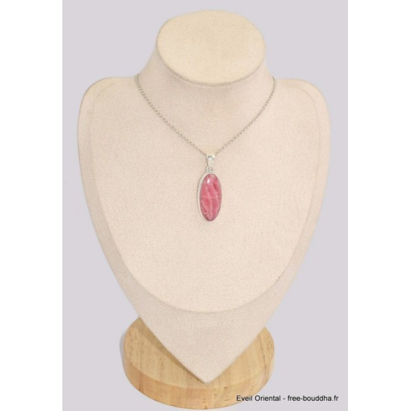 Pendentif oval allongé en Rhodochrosite grade AAA Pendentifs pierres naturelles BK25.3