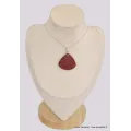 Large Pendentif Jaspe Rouge forme goutte - Bijoux en Jaspe Rouge