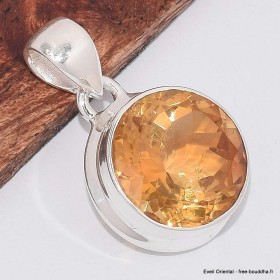 Pendentif rond en Citrine facettée Bijoux en Citrine BK28.1