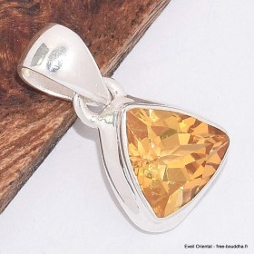 Pendentif Citrine facettée taille trilliant 