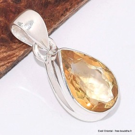 Pendentif goutte en Citrine facettée Pendentifs pierres naturelles BK28.4
