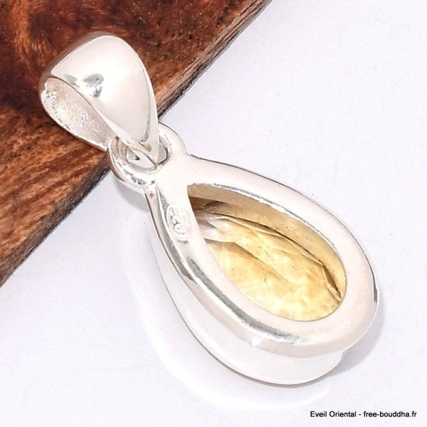 Pendentif goutte en Citrine facettée Pendentifs pierres naturelles BK28.4