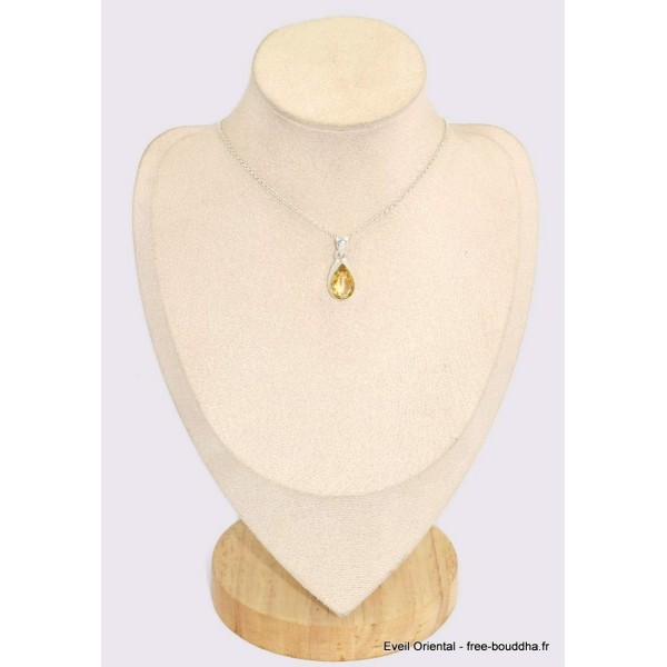 Pendentif goutte en Citrine facettée Pendentifs pierres naturelles BK28.4