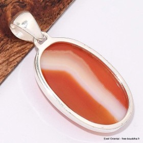 Pendentif Agate du Lac Supérieur orange blanche 