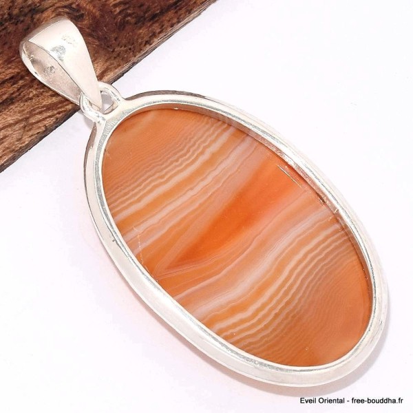 Gros pendentif oval en Agate du Minesotta Bijoux en Agate BK29.2