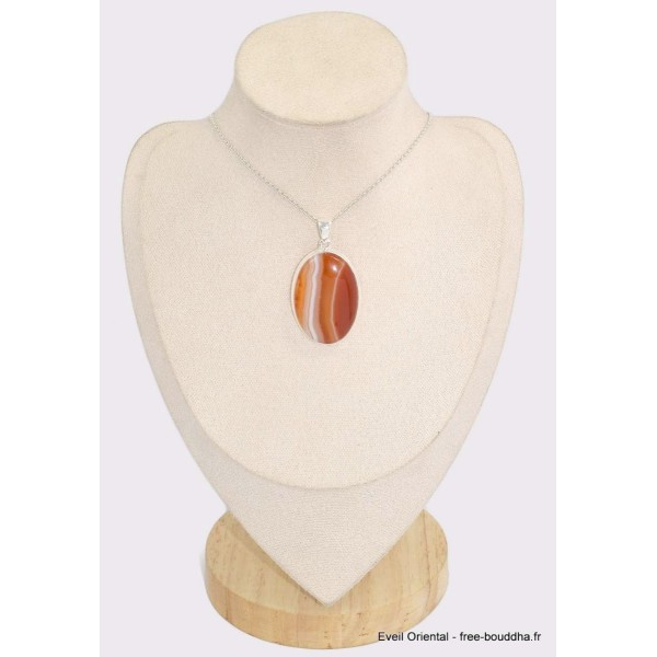 Gros pendentif oval en Agate du Lac Supérieur Bijoux en Agate BK29.3