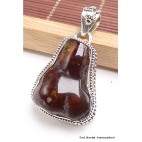 Gros pendentif Agate de Feu style ancien 