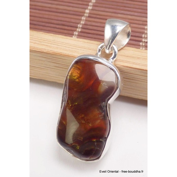 Pendentif Agate de Feu asymétrique-br Pendentifs pierres naturelles BK30.1