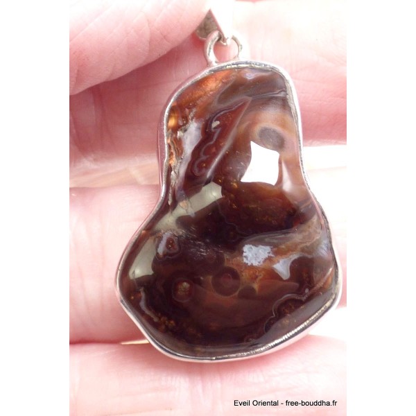 Pendentif Agate de Feu forme libre Pendentifs pierres naturelles BK30.2