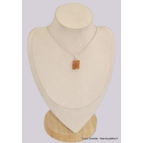 Pendentif Cyanite Orange brute serti griffes Bijoux en Cyanite Orange BK31.2