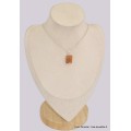 Pendentif Cyanite Orange brute serti griffes Bijoux en Cyanite Orange BK31.2