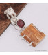 Pendentif Cyanite Orange et Grenat facetté Bijoux en Cyanite Orange BK31.3