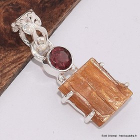 Pendentif Cyanite Orange et Grenat facetté Bijoux en Cyanite Orange BK31.3