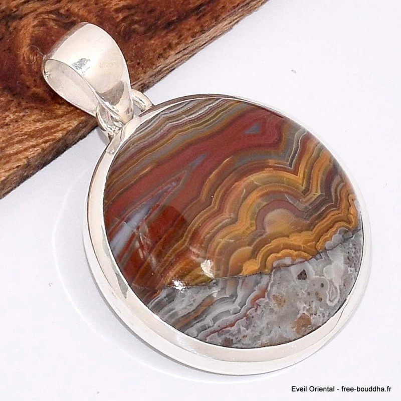 Pendentif rond en Agate Laguna 