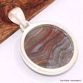 Pendentif rond en Agate Laguna Pendentifs pierres naturelles BK32