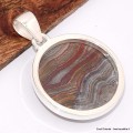 Pendentif rond en Agate Laguna Pendentifs pierres naturelles BK32