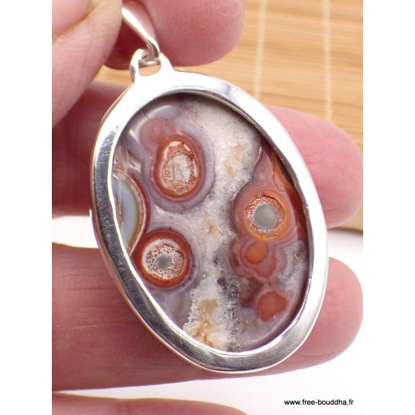 Pendentif oval en Agate Laguna Pendentifs pierres naturelles XV96.1