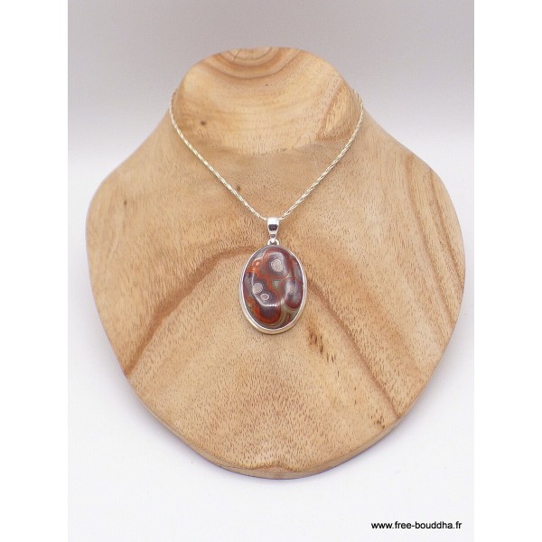 Pendentif oval en Agate Laguna Pendentifs pierres naturelles XV96.1