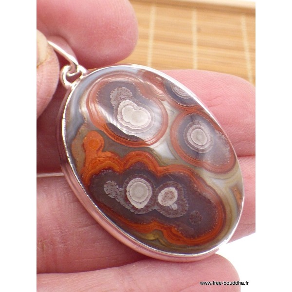 Pendentif oval en Agate Laguna Pendentifs pierres naturelles XV96.1