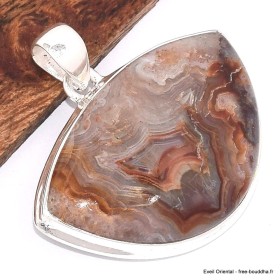 Pendentif Agate Laguna ocre gris Pendentifs pierres naturelles BK32.3