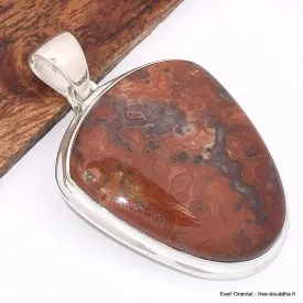 Pendentif Agate Laguna forme écusson - Pendentifs pierres naturelles