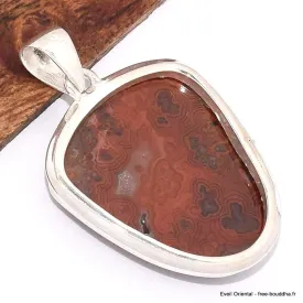 Pendentif Agate Laguna forme écusson - Pendentifs pierres naturelles
