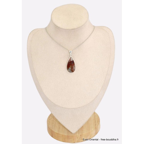 Pendentif Agate Laguna forme goutte Pendentifs pierres naturelles BK32.5