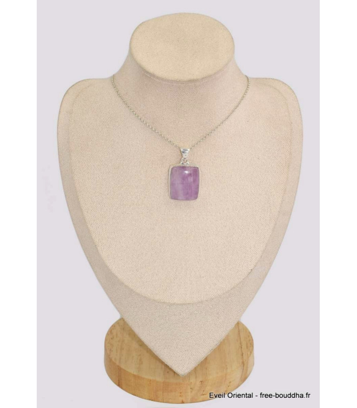 Pendentif Kunzite rose rectangulaire Pendentifs pierres naturelles BK33.2
